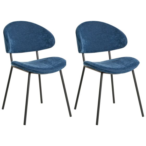 Sæt med 2 spisebordsstole KIANA Mørkeblå