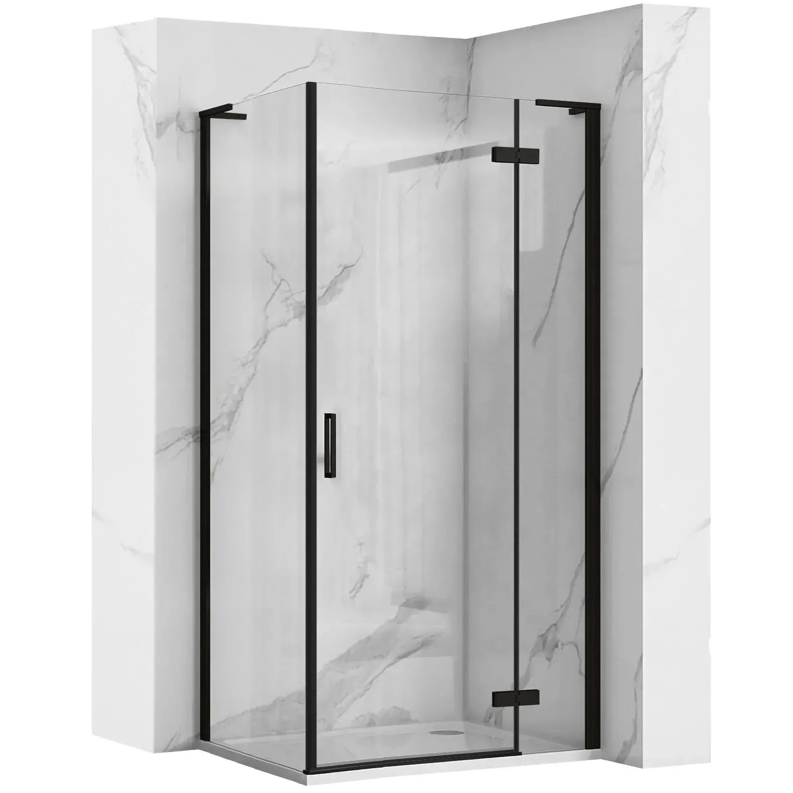 REA brusekabine HUGO 80x90 Sort, 80x90x200,5cm