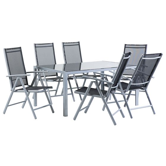Havemøbelsæt 6 personers CATANIA Metal Sort