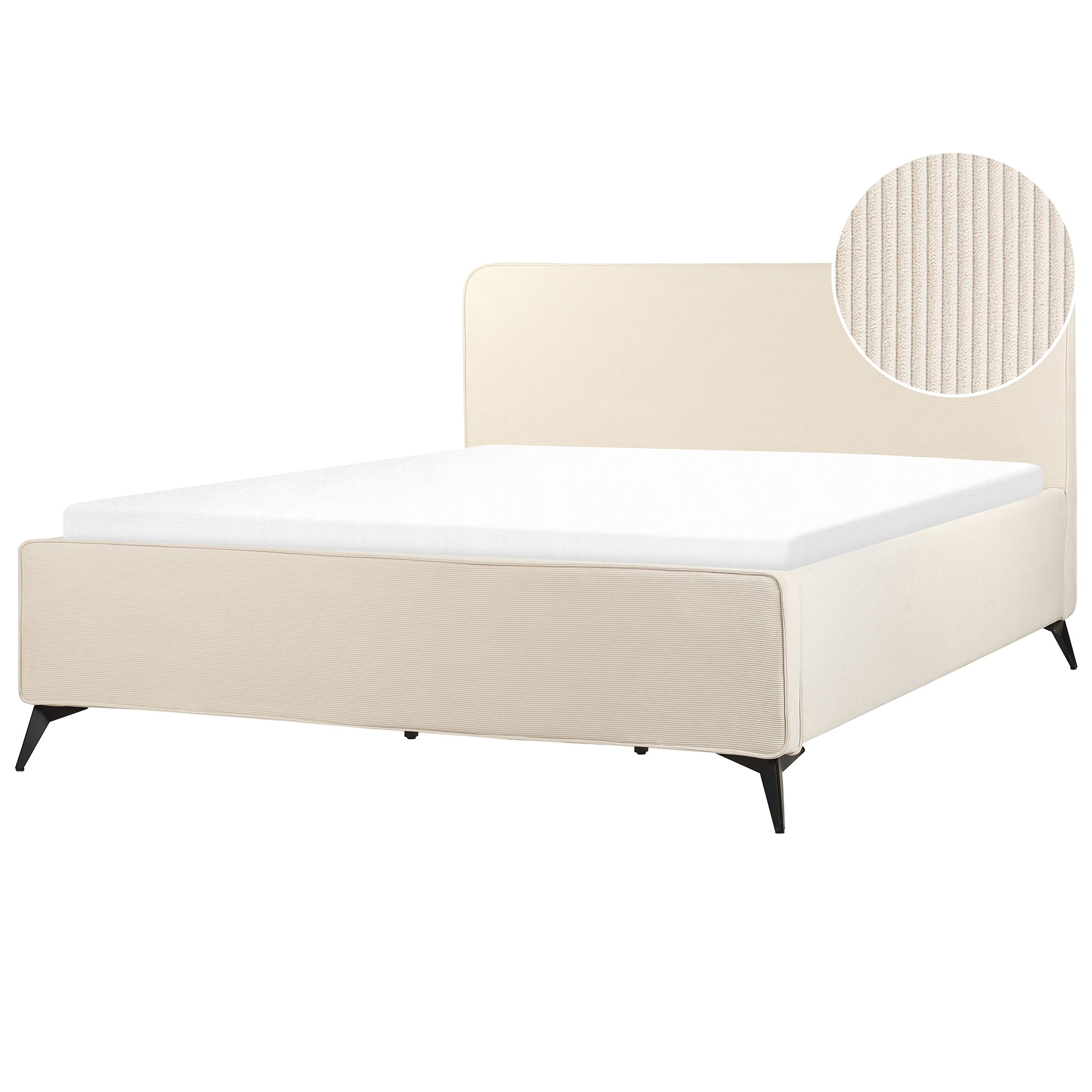 Seng Fløjl VALOGNES 180 x 200 cm Lys Beige