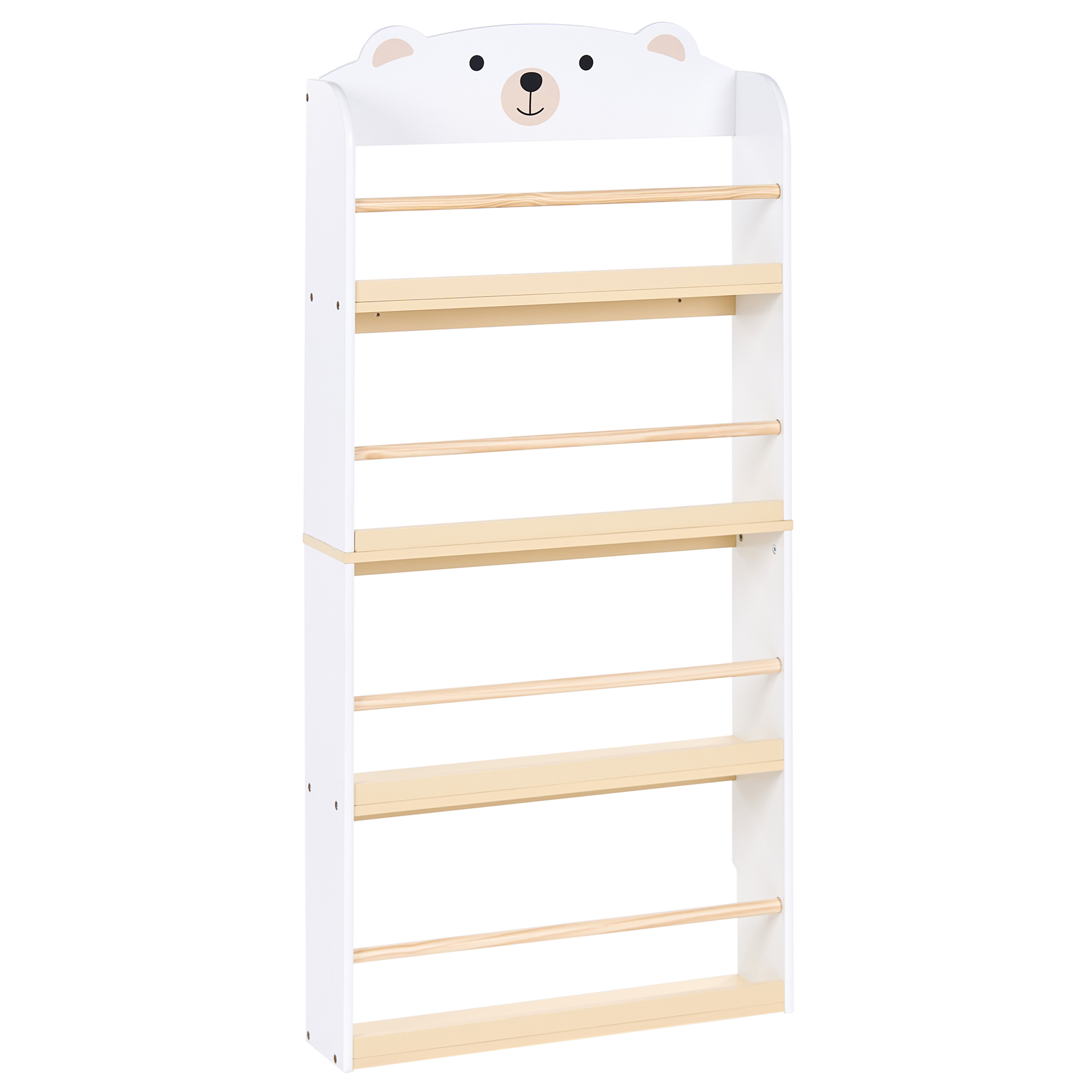 Bogreol med 4 hylder MIMILI 124 cm Hvid