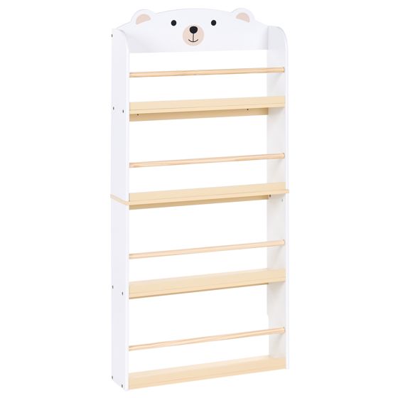 Bogreol med 4 hylder MIMILI 124 cm Hvid