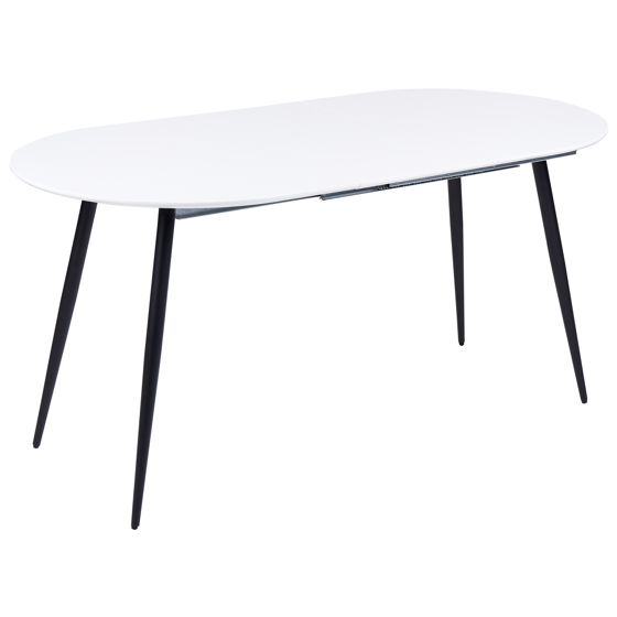 Spisebord med udtræk STAVERTON Hvid 120/160 cm 80 cm