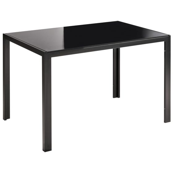 Spisebord LAVOS Sort 120 cm 80 cm Hærdet glas