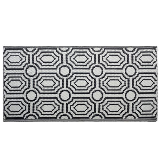 Udendørstæppe BIDAR Sort 90 x 180 cm Kan vendes