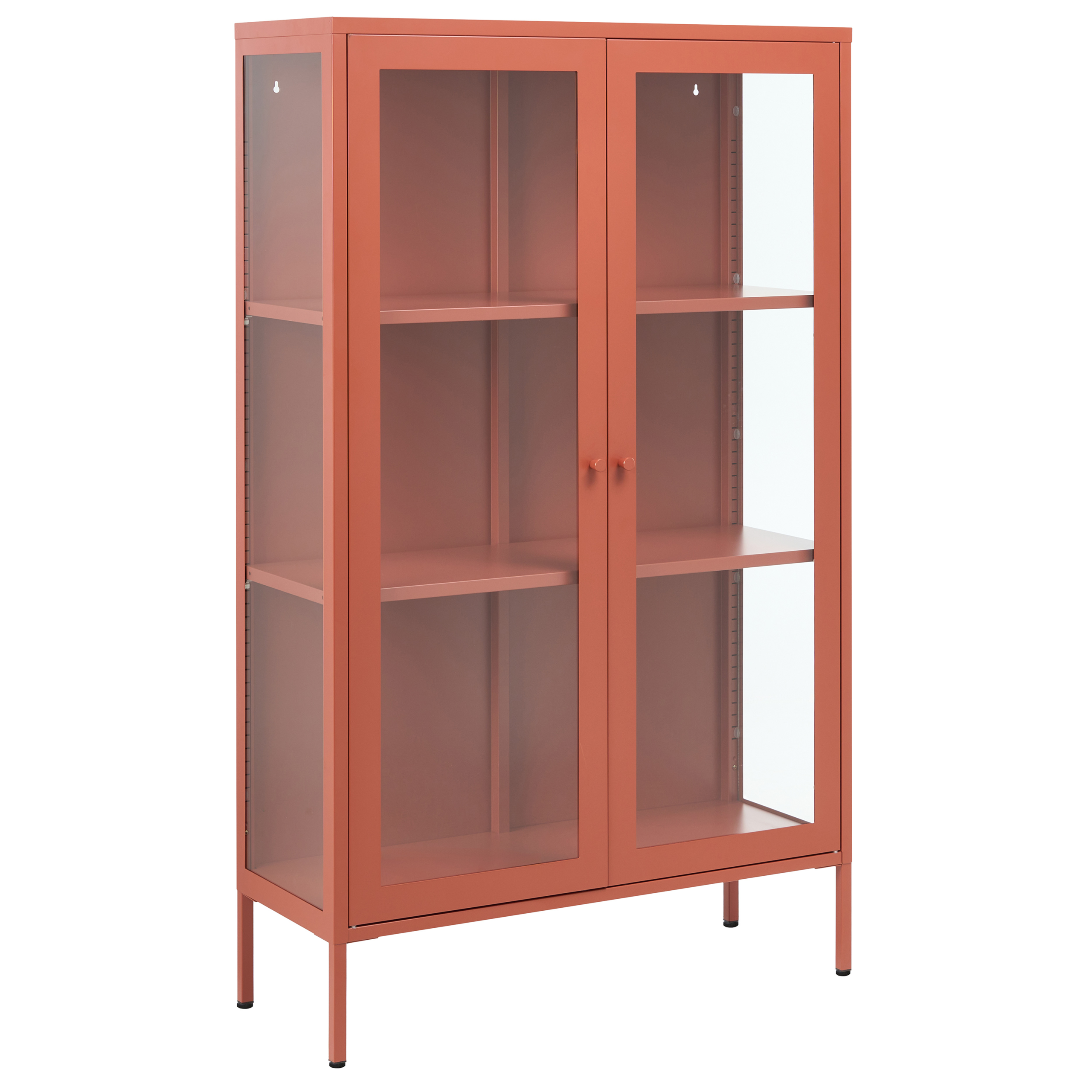 Glas vitrineskab NASH 90 cm Metal Guldbrun