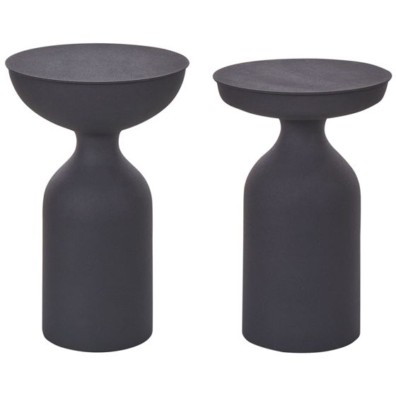 Sæt med 2 sideborde COTA/TENJO Metal Sort