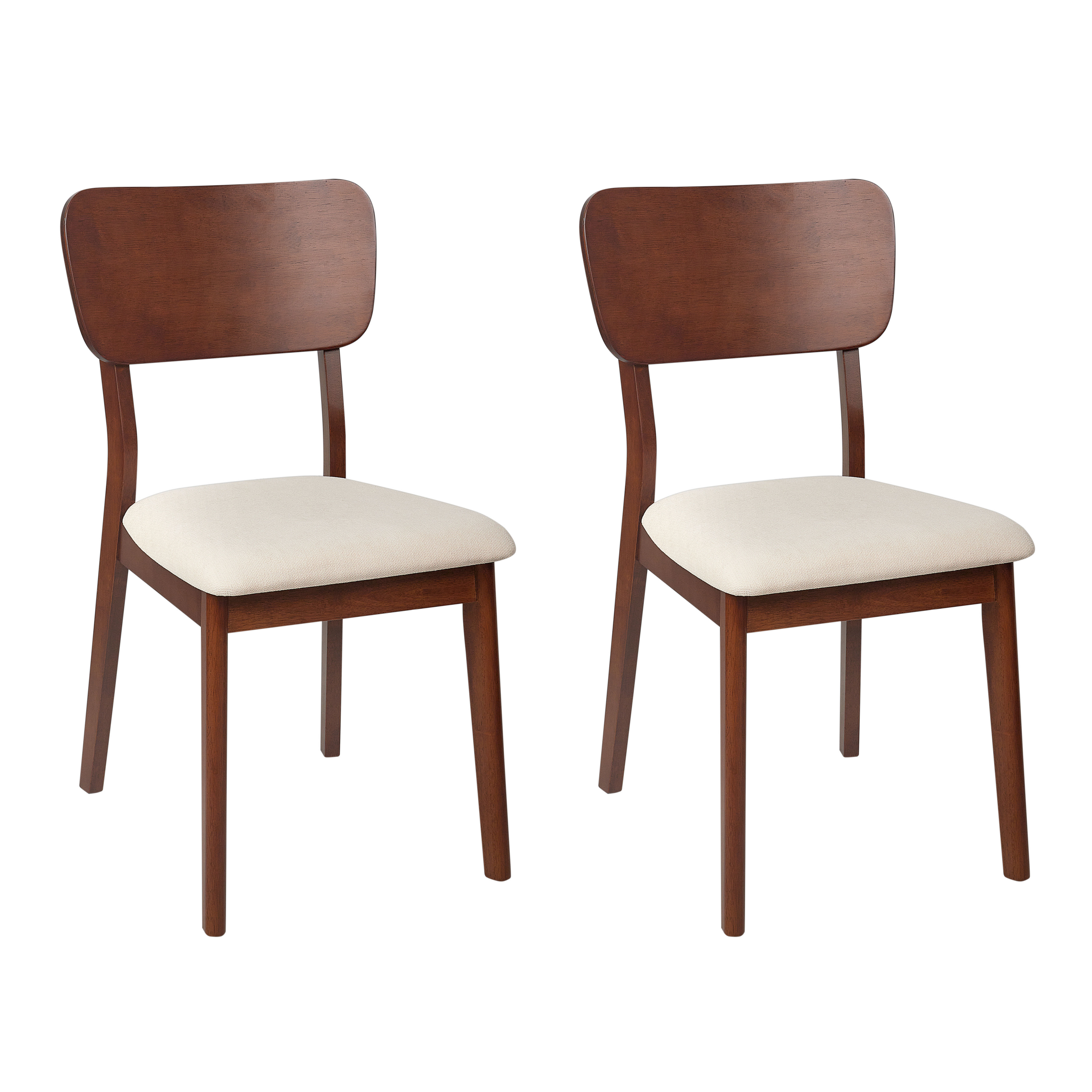 Sæt med 2 spisebordsstole MINIER Træ Mørkebrun/beige