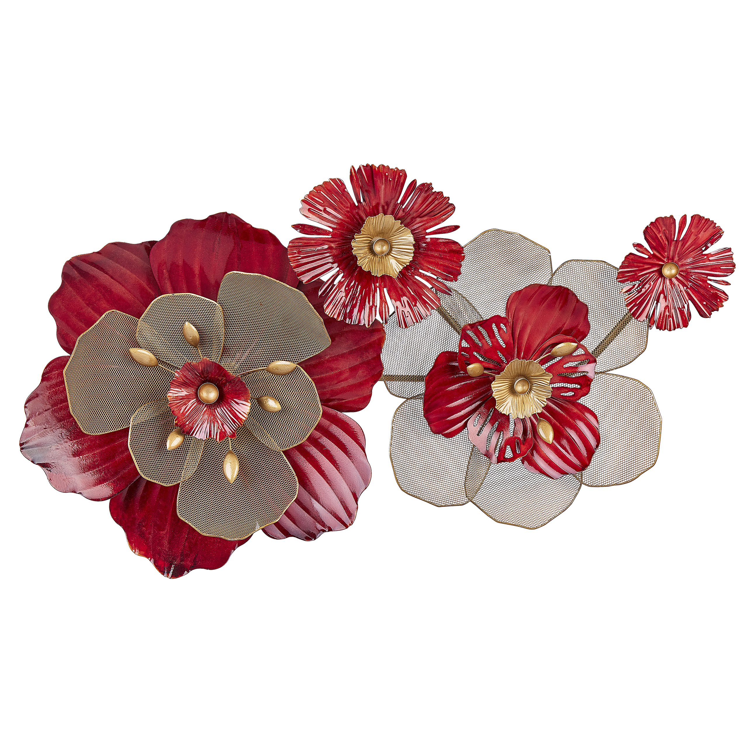 Vægdekoration Blomst SCANDIUM 45 cm Metal Rød