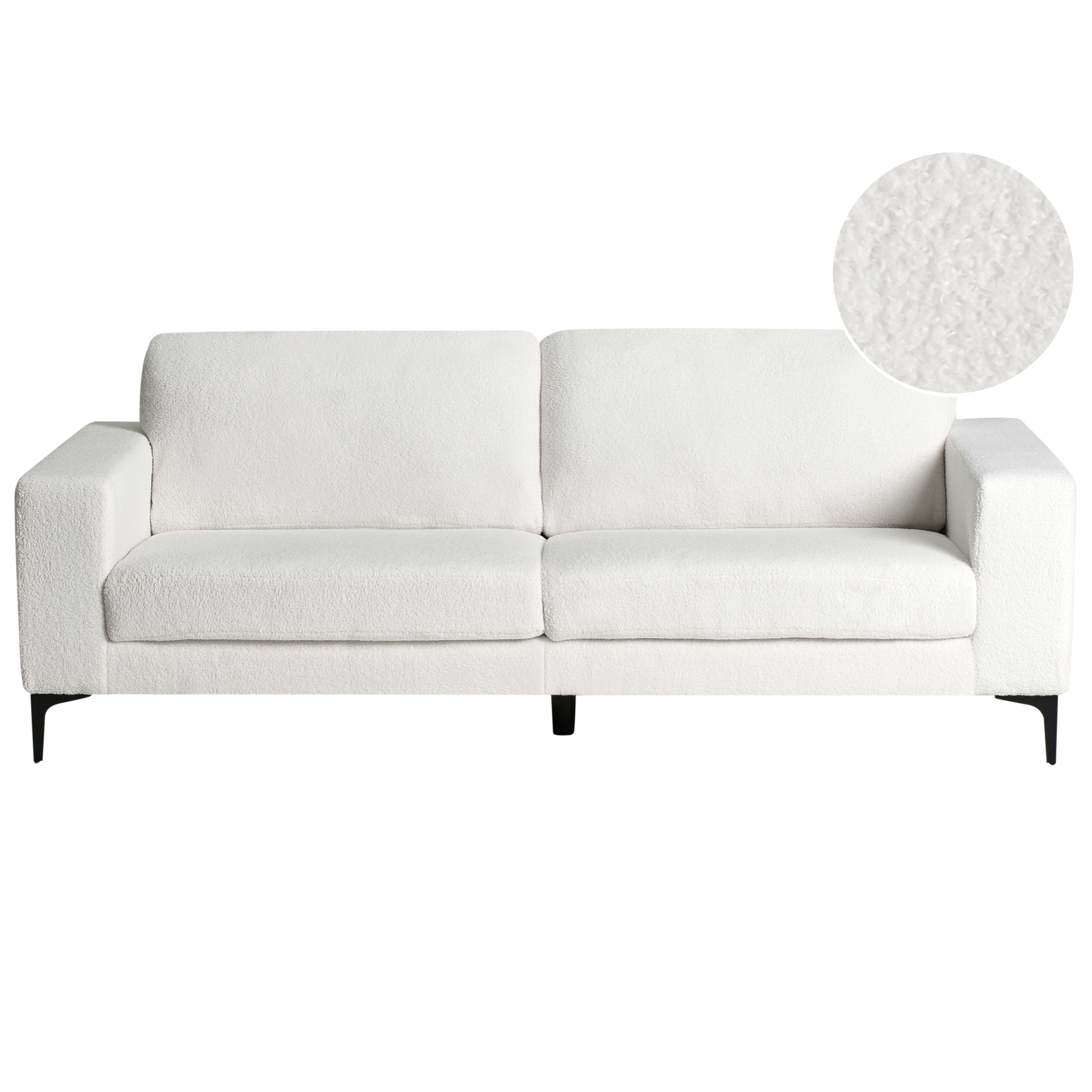 Sofa 3 personers VADSTENA Boucle Cremehvid