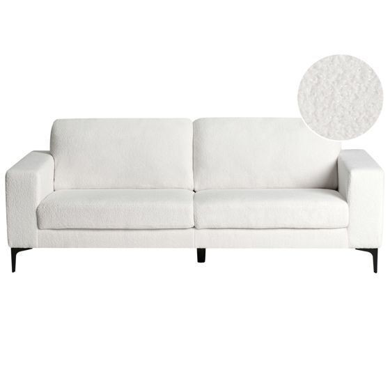 Sofa 3 personers VADSTENA Boucle Cremehvid