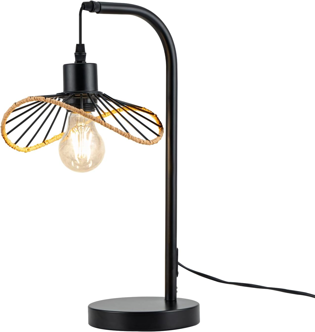 NETTLIFE Vintage bordlampe, metal, E27, sort