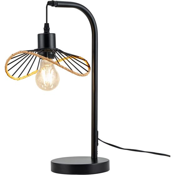 NETTLIFE Vintage bordlampe, metal, E27, sort