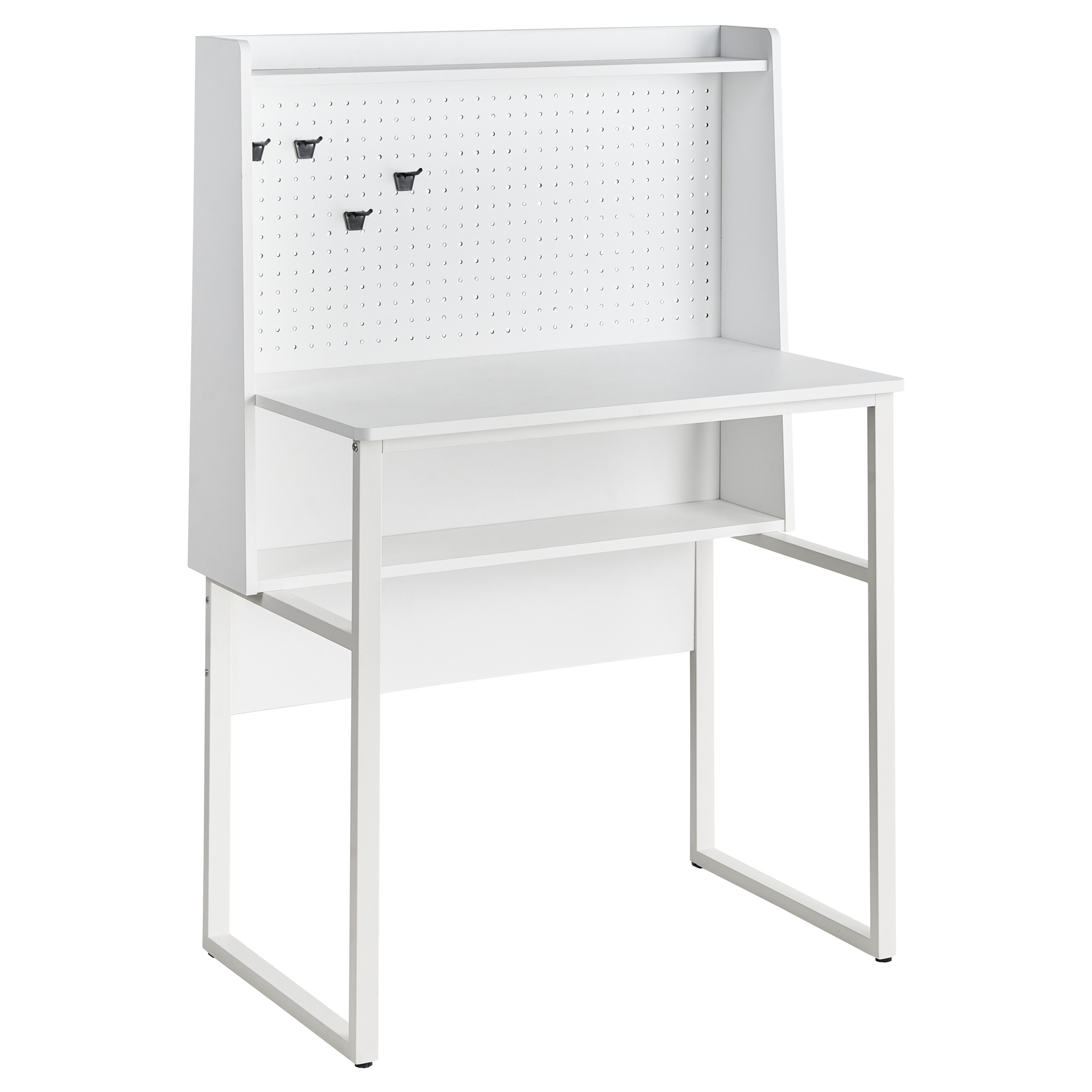 Skrivebord med opslagstavle BUXTON 84 cm 48 cm Hvid