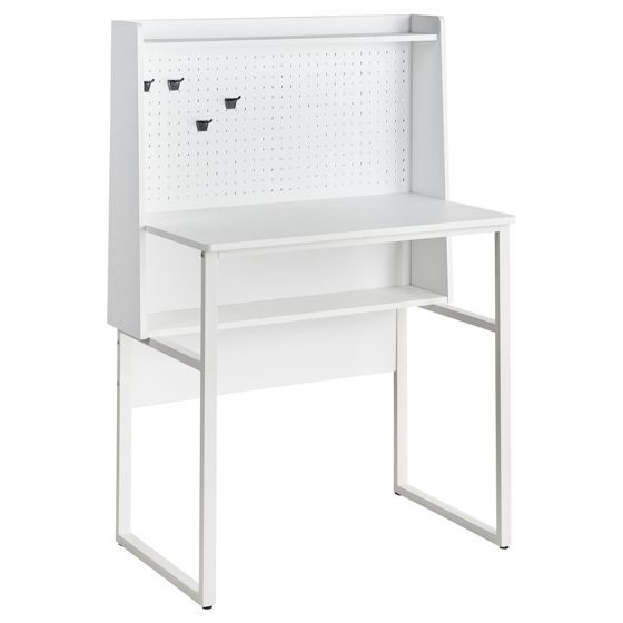 Skrivebord med opslagstavle BUXTON 84 cm 48 cm Hvid
