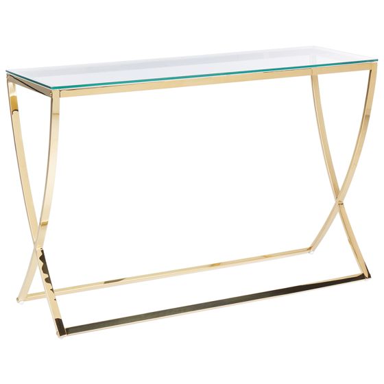 Konsolbord RINGGOLD Hærdet glas Guld