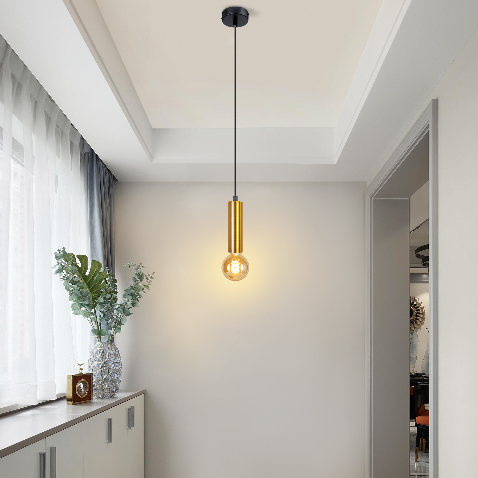 NETTLIFE Pendellampe, spisebord, 1 pære, E27, industriel