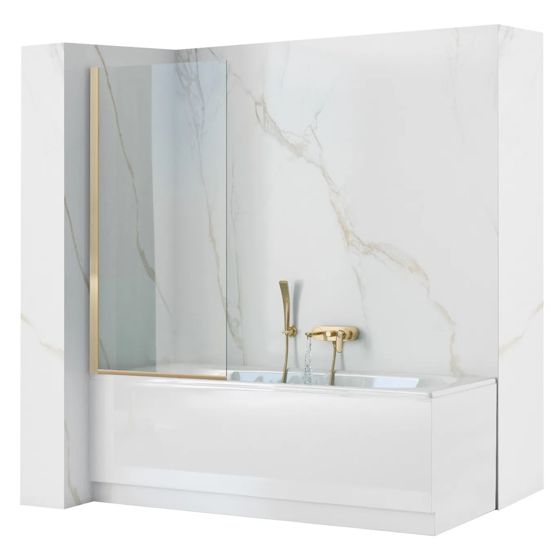 REA badekarsskærm ELEGANT 70 Guld, 1,8x71x140cm