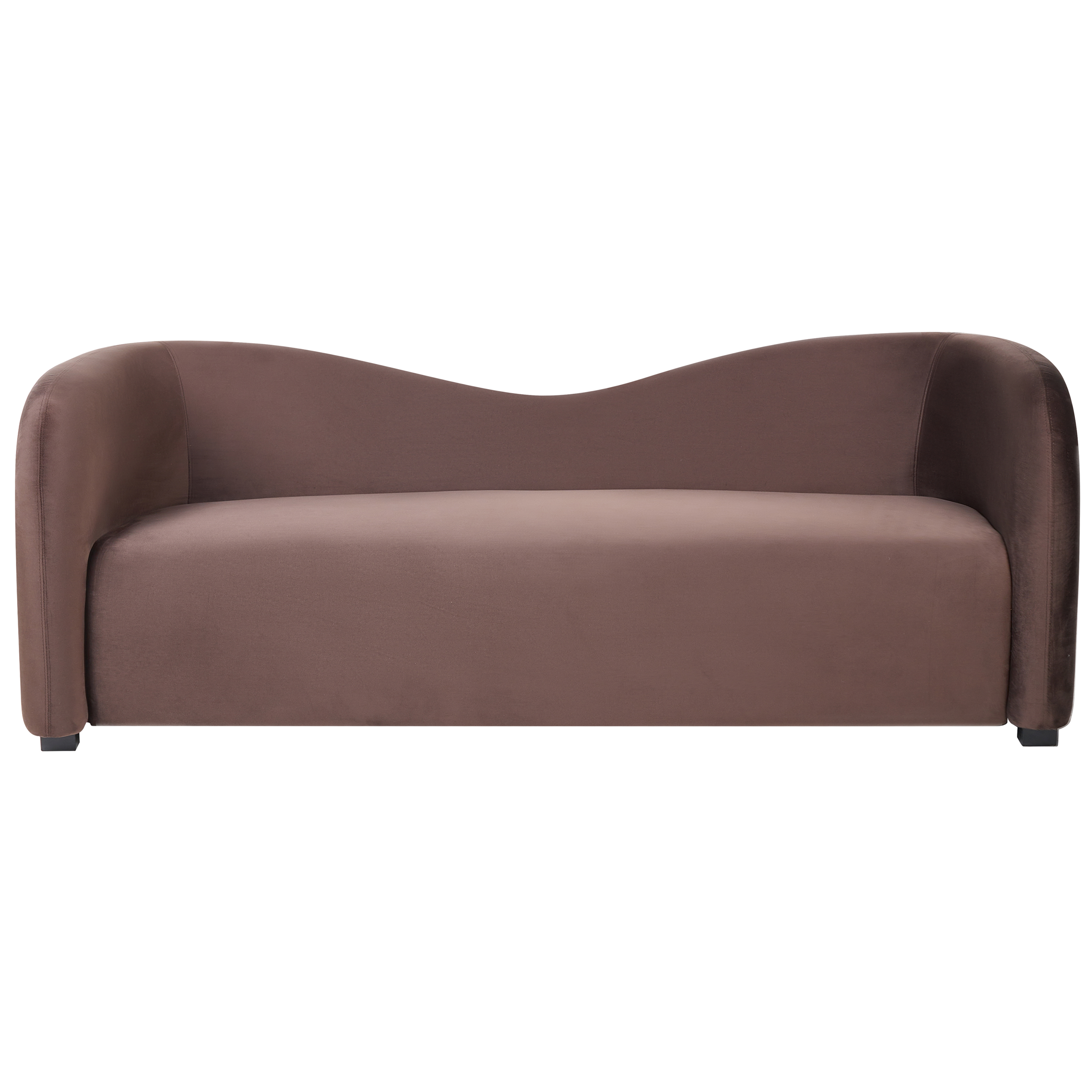 Sofa 3 personers VELTADA Velour Mørkebrun