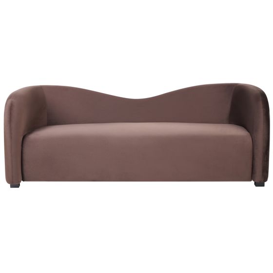 Sofa 3 personers VELTADA Velour Mørkebrun