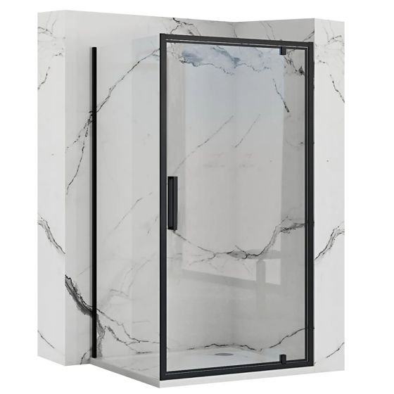 REA hjørnebrusekabine RAPID SWING 120x80 Sort, 120x80x195cm