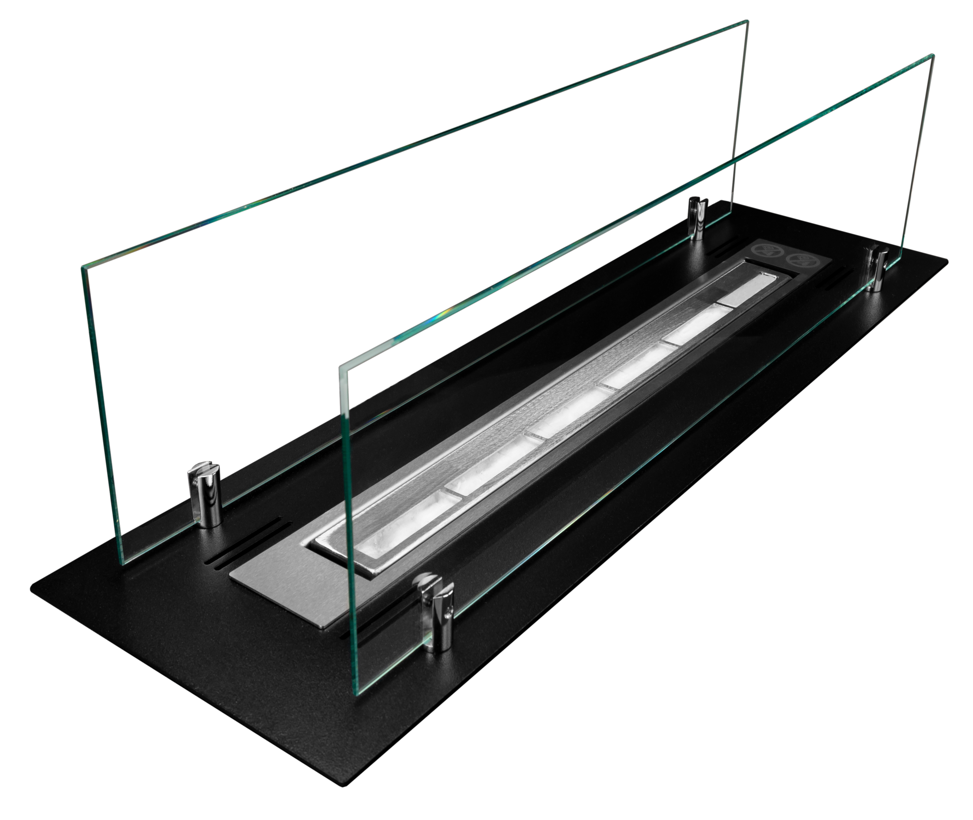 bioethanolpejs indbygget 65 cm med sikkerhedsglas – mat sort