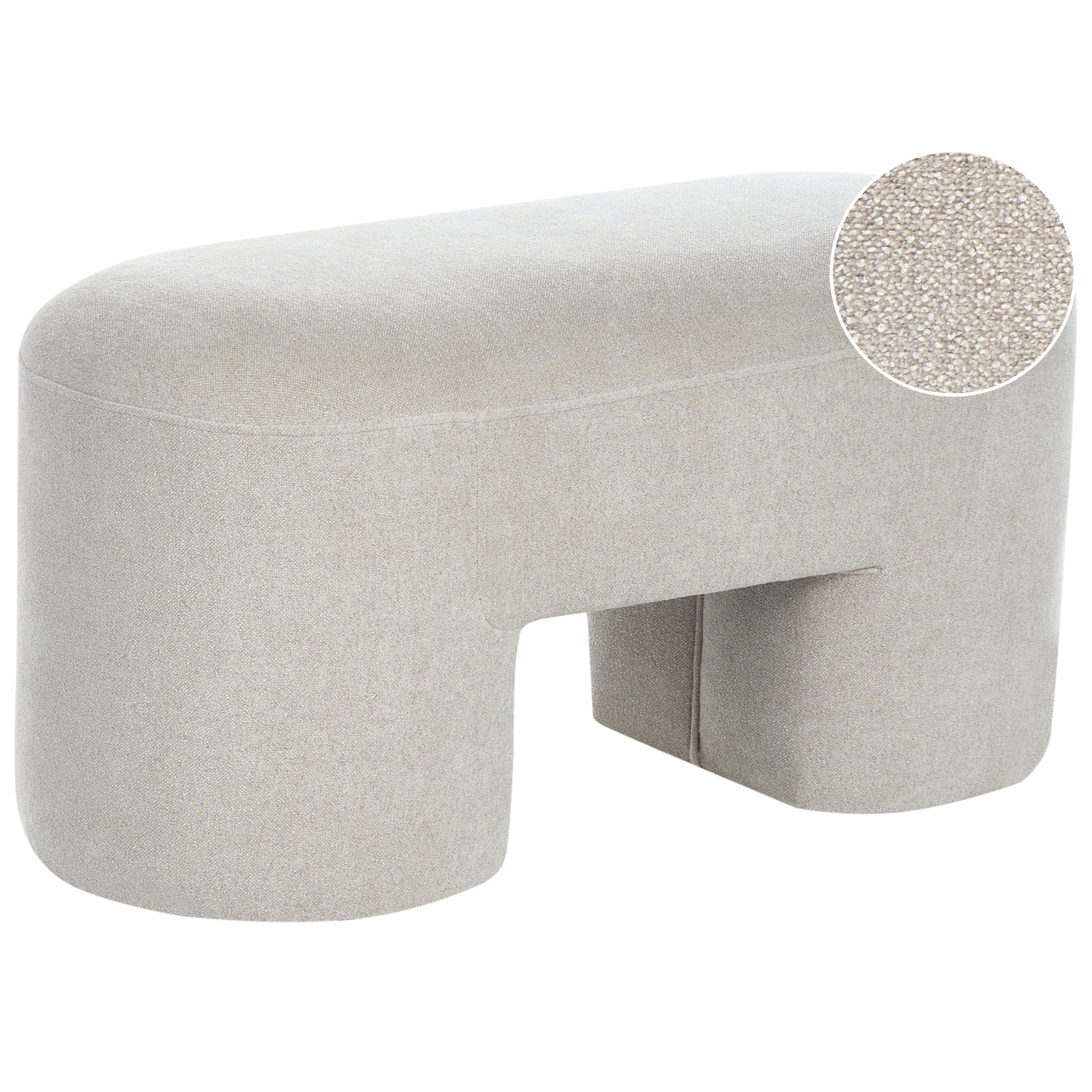 Polstret bænk DECORAH Boucle Lys Beige