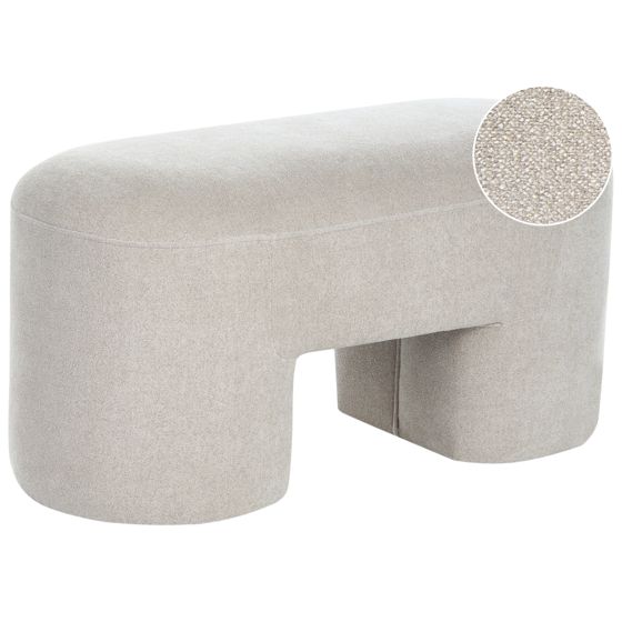 Polstret bænk DECORAH Boucle Lys Beige