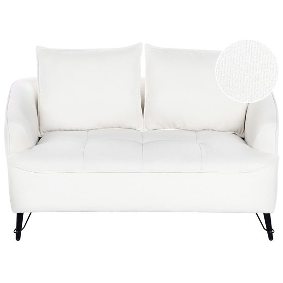 Sofa 2 personers HOBRO Boucle Hvid
