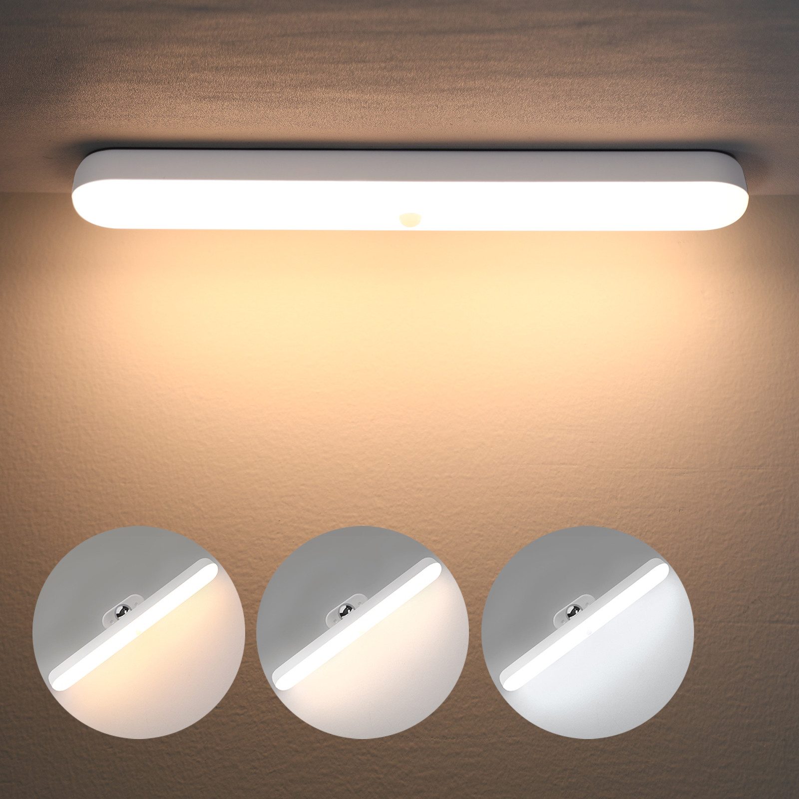 NETTLIFE LED - Køkkenskabslampe, med bevægelsessensor - USB - Genopladelig køkkenlampe, skabslampe, 24 cm