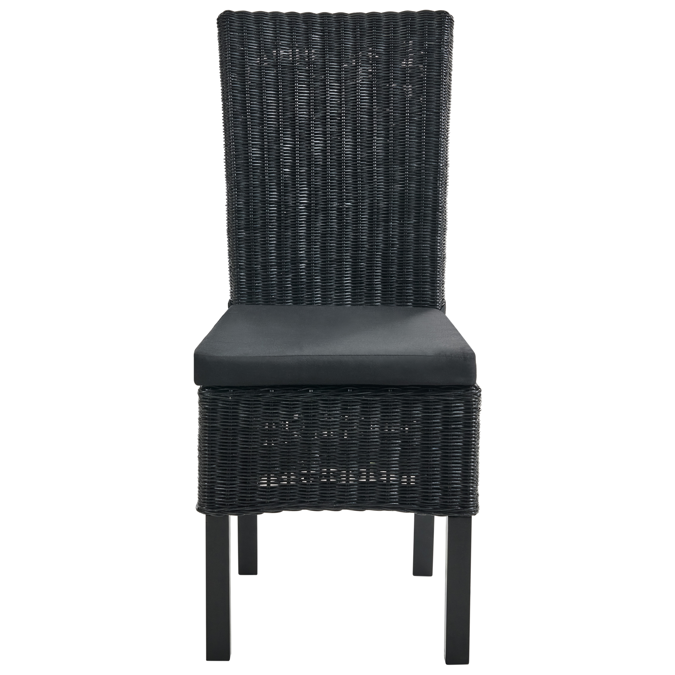 Sæt med 2 spisebordsstole ANDES Rattan Sort
