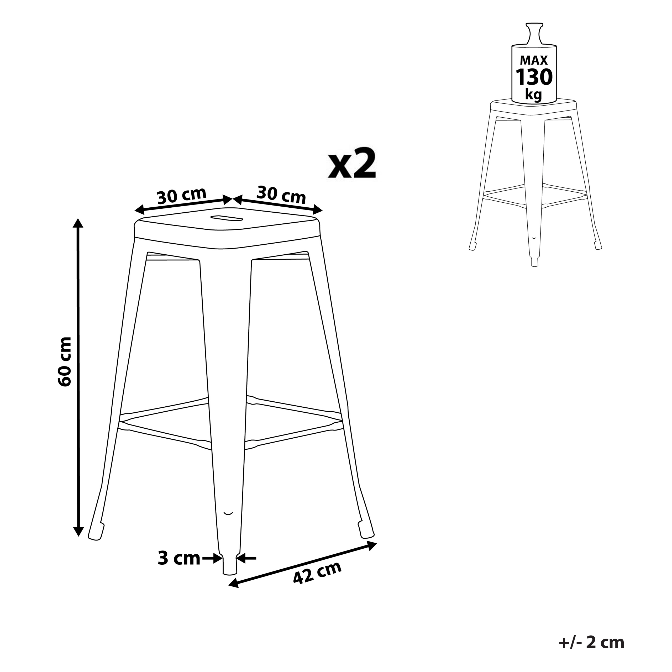 Sæt af 2 barstole CABRILLO Metal Sort
