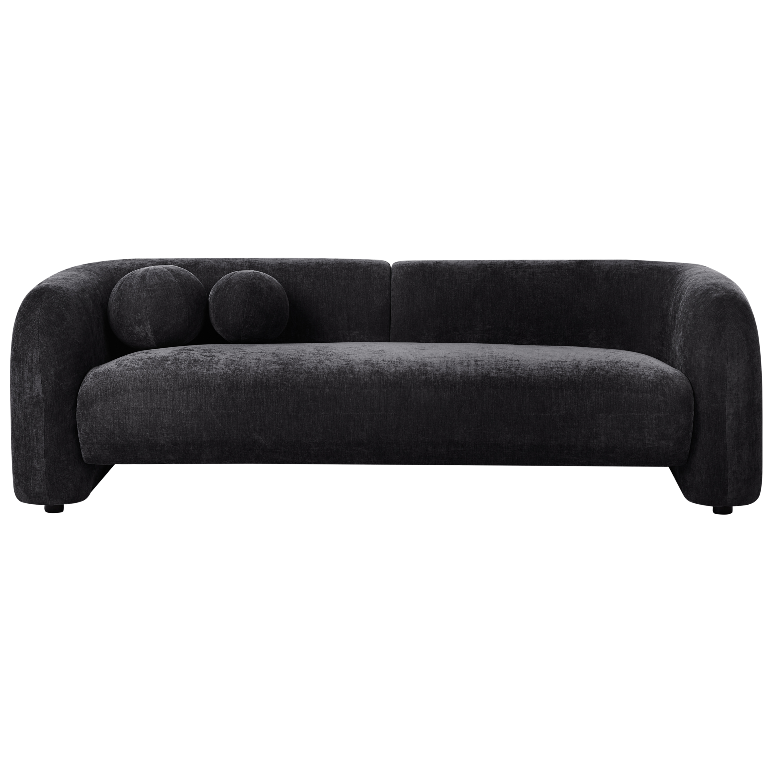 Sofa 3 personers LEIREN Chenille Sort