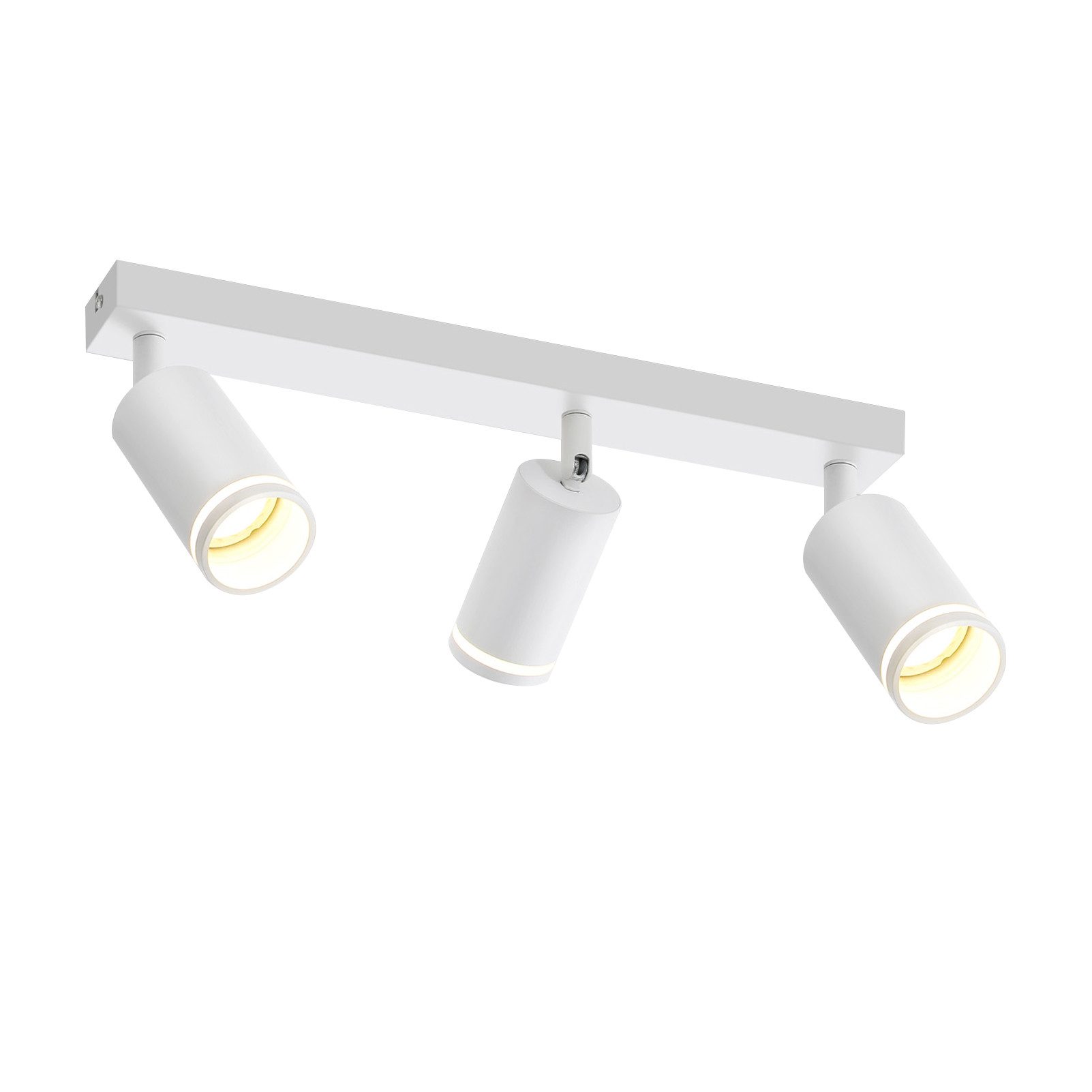 NETTLIFE moderne hvid loftslampe: 3 justerbare metalloftsspotlights, GU10 loftslampe, til soveværelse uden pære