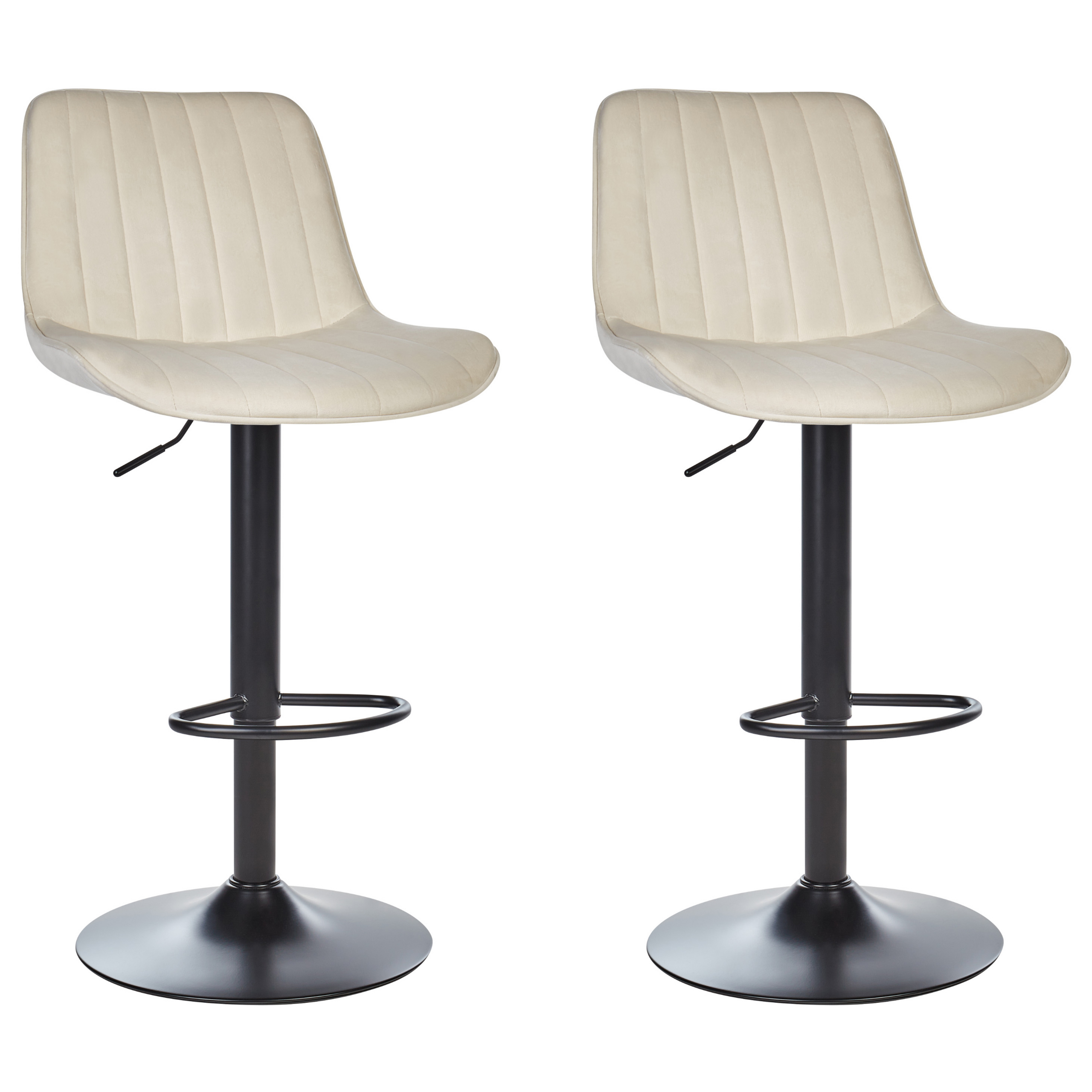 Sæt med 2 barstole DUBROVNIK Velour Lys Beige