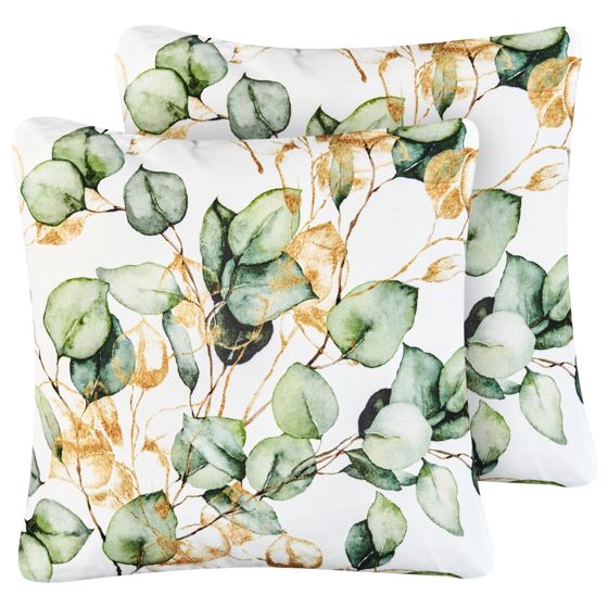 Sæt af 2 havehynder GLADE Plante mønster 45 x 45 cm Multifarvet