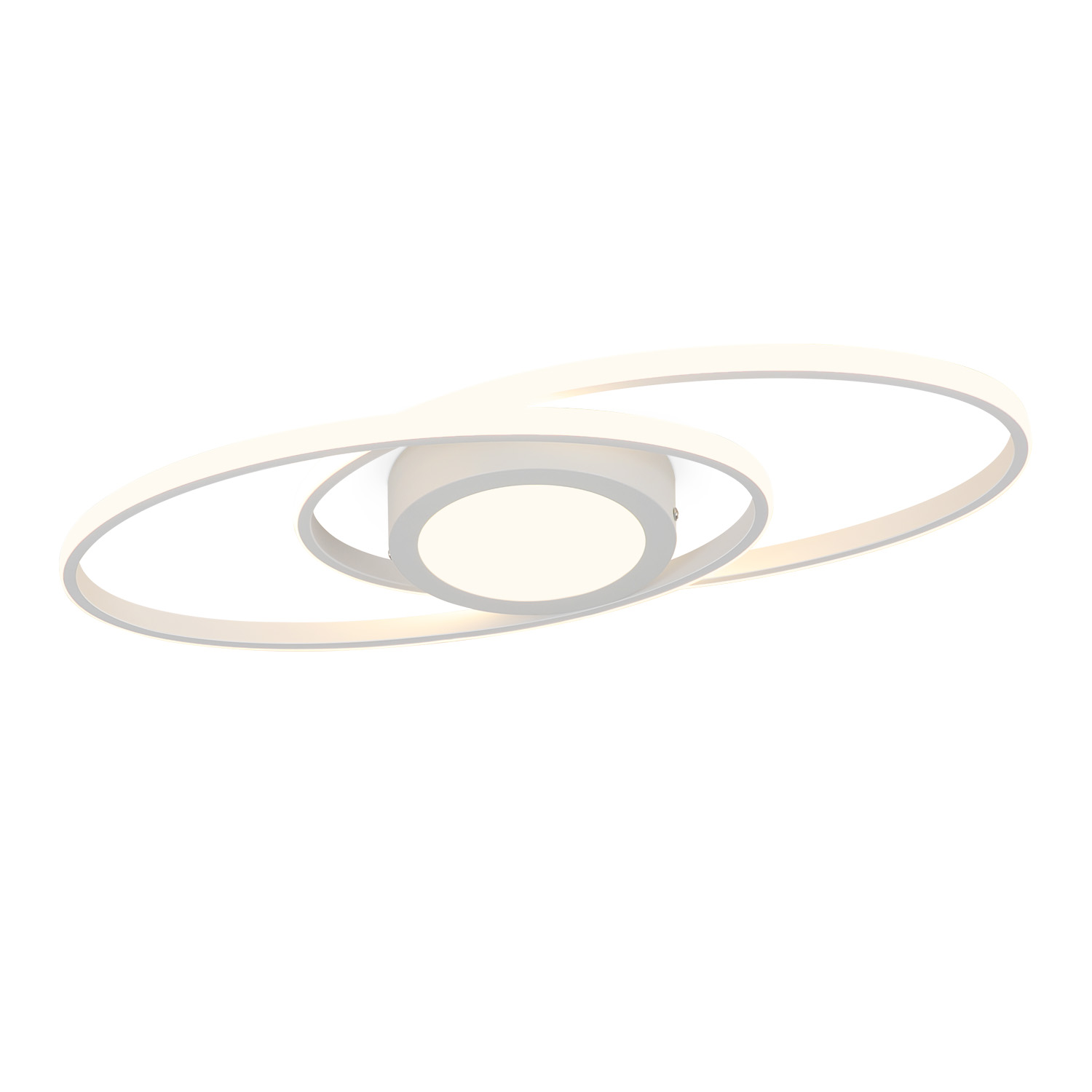 NETTLIFE oval LED loftlampe 48W dæmpbar hvid med fjernbetjening 3000K - 6500K moderne til soveværelse, børneværelse, kontor