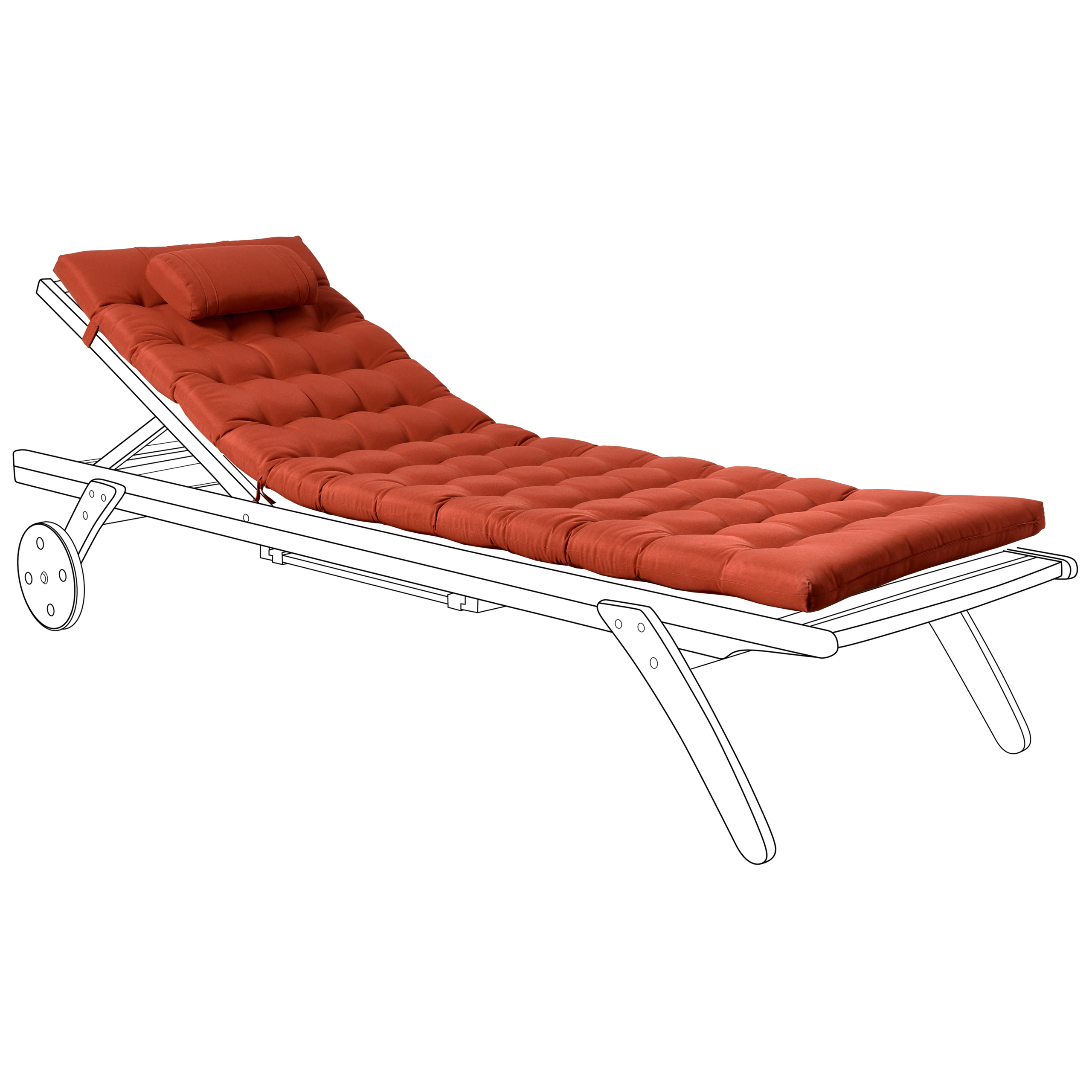 Hynde til liggestol CESANA PREMIUM 192 x 56 cm Rød
