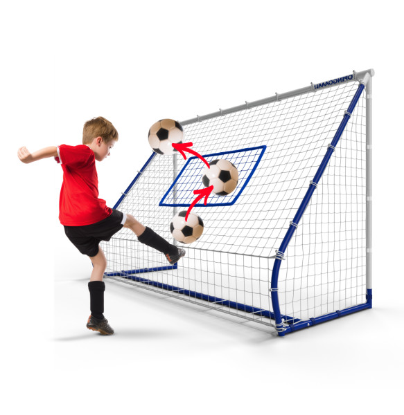 Open Goaaal® fodbold rebounder 3-i-1 – 4 x 6 ft, justerbare vinkler til skud- og afleveringstræning, stålramme