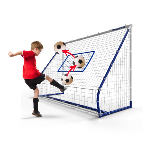 Open Goaaal® fodbold rebounder 3-i-1 – 4 x 6 ft, justerbare vinkler til skud- og afleveringstræning, stålramme