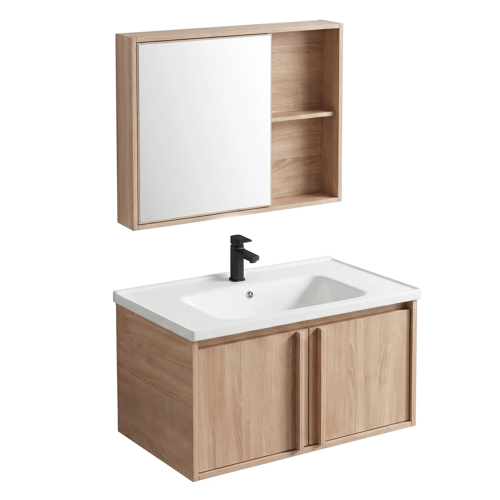 REA badeværelsesmøbelsæt med håndvask GAMA T25023 BXM 80CM , Beige, 47x80x44cm