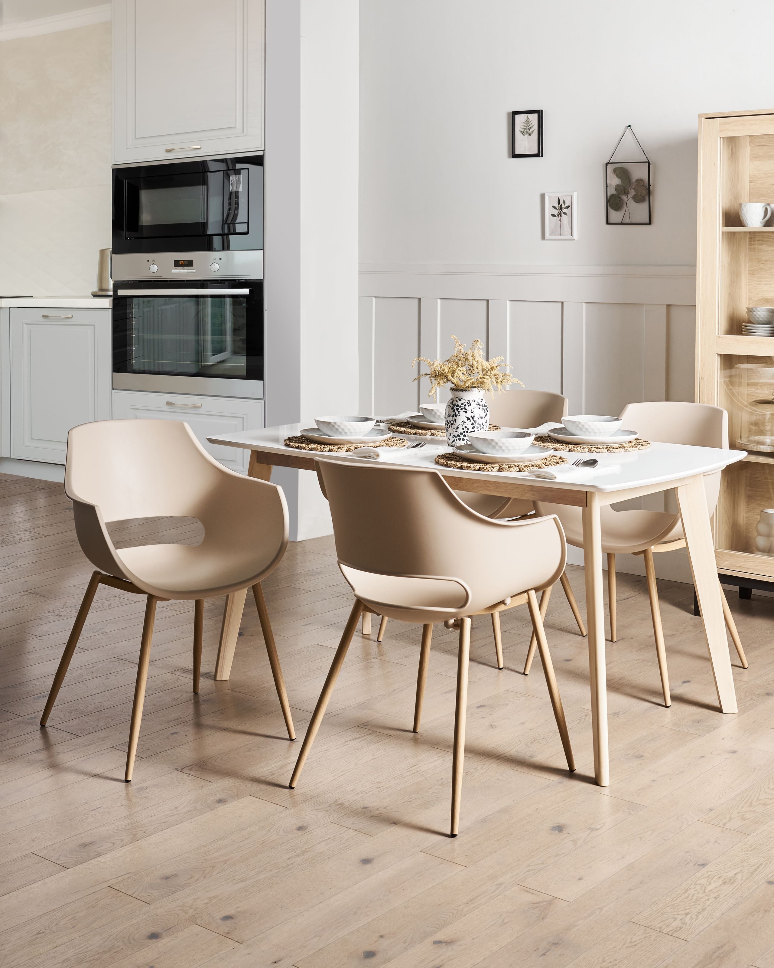 Sæt med 4 spisebordsstole MILLERS Beige