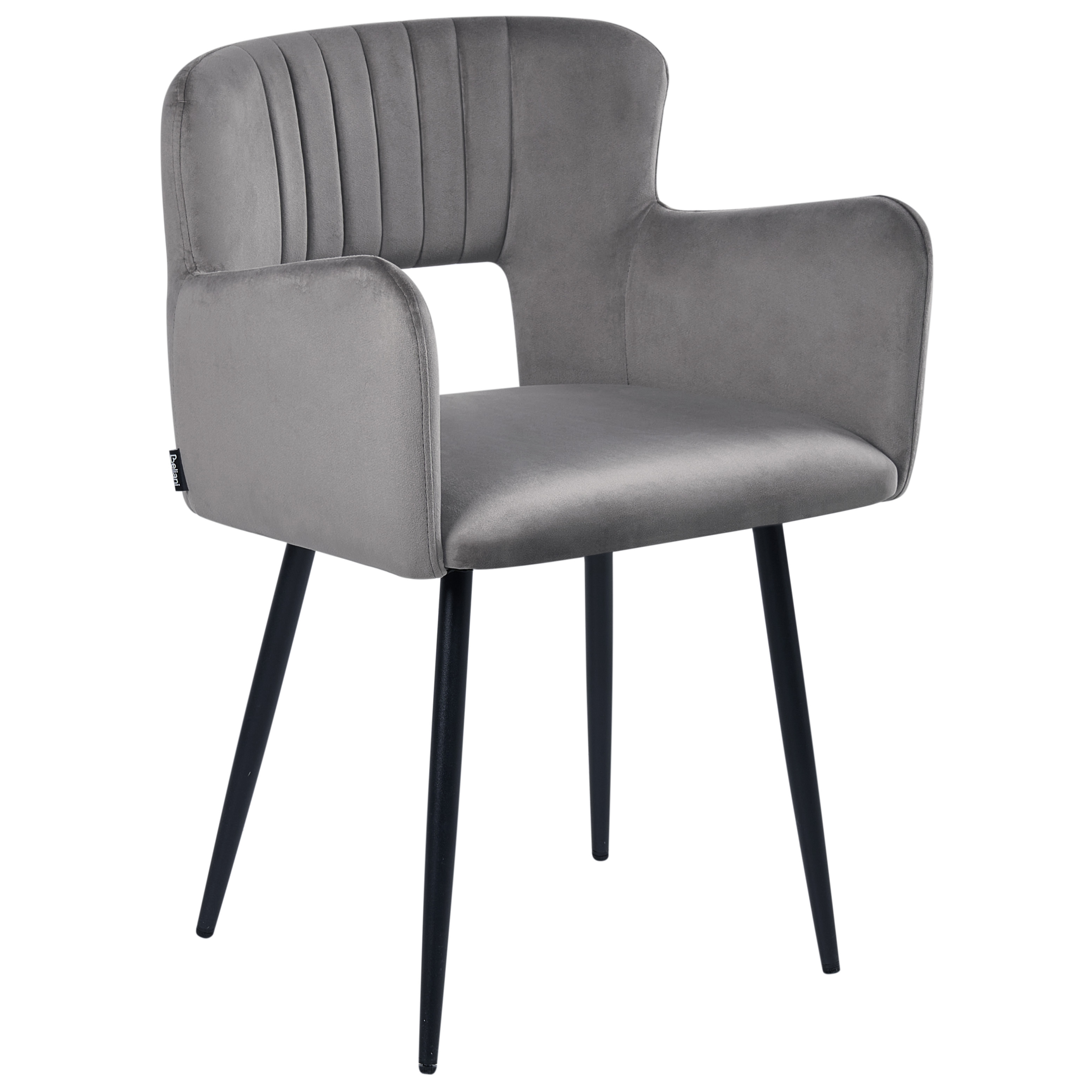 Sæt med 2 spisebordsstole SANILAC Velour Grå