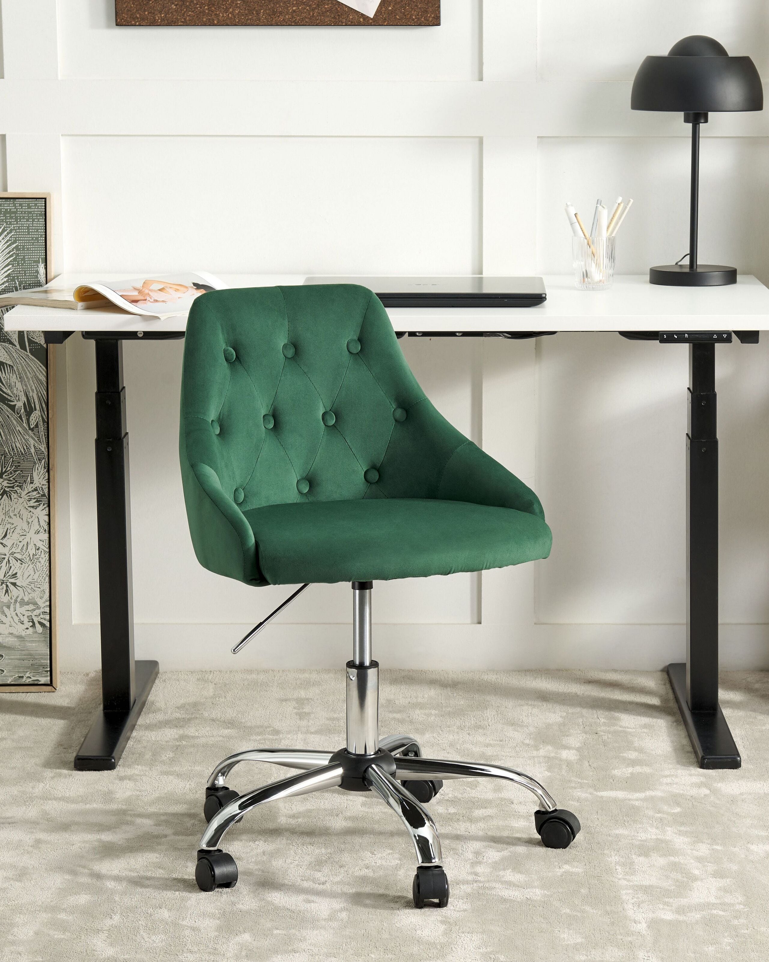 Skrivebordsstol PARRISH Velour Smaragdgrøn