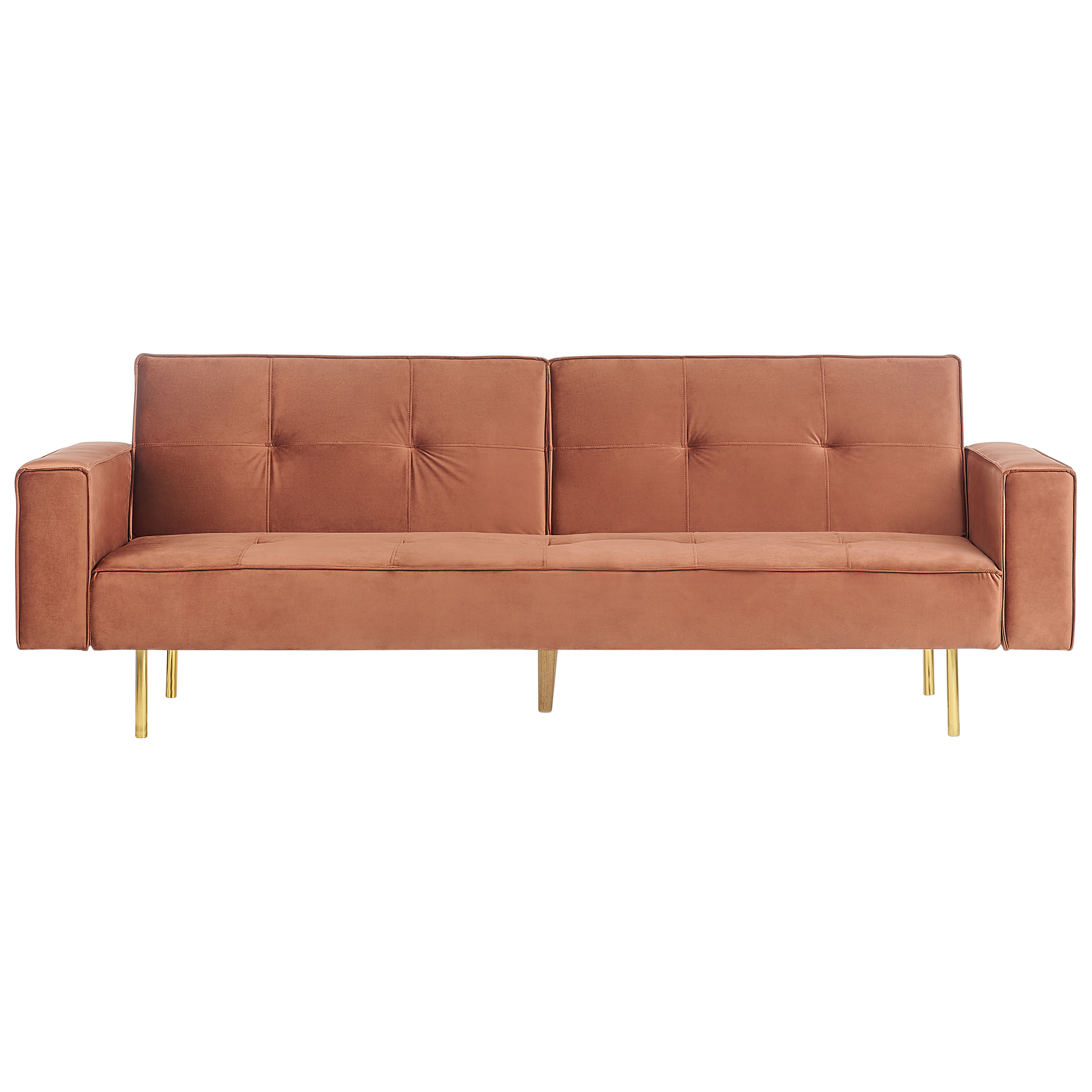 Sovesofa 3 personers VISNES Velour Guldbrun