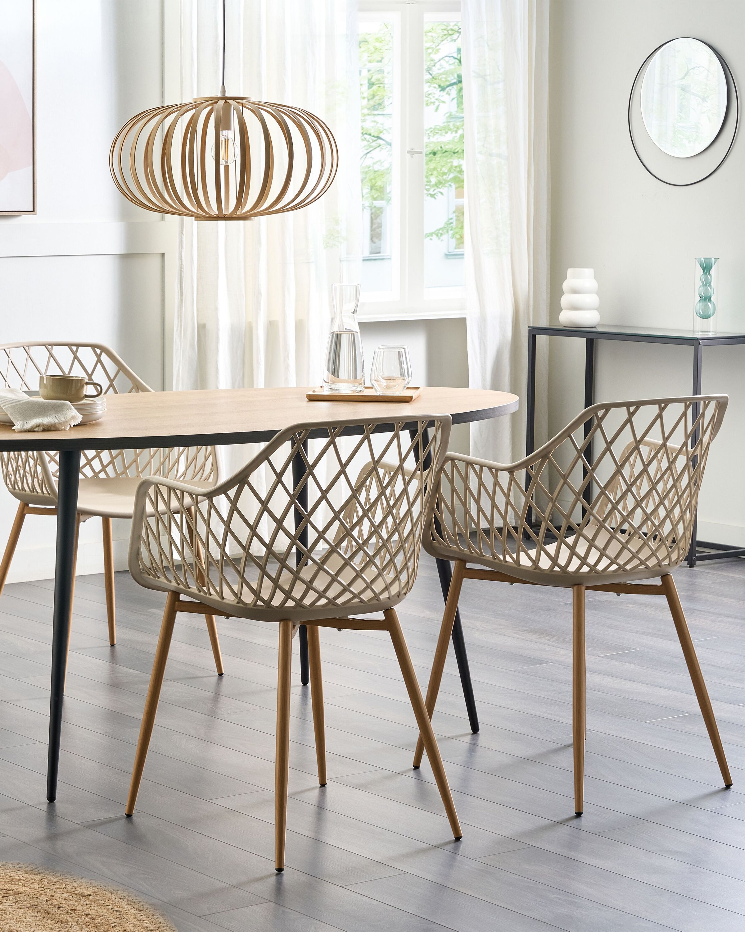 Sæt med 2 spisebordsstole NASHUA Beige
