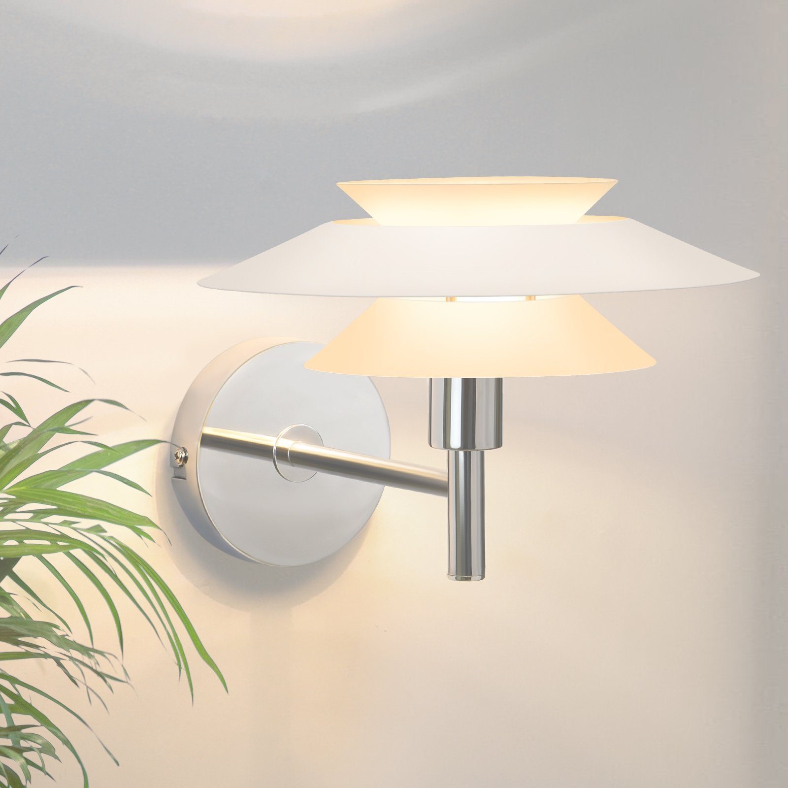 NETTLIFE Indendørs væglampe, til soveværelse - hvid, metaldesign, kreativ, entrelampe, G9, uden pære, (maks. 25W).