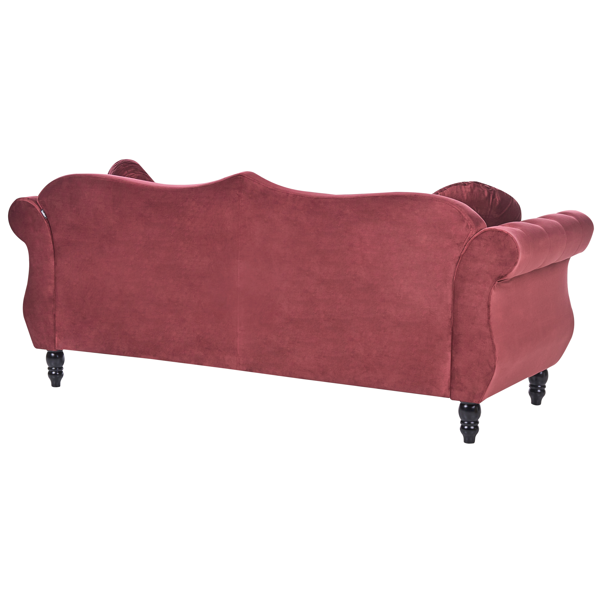 Sofa 3 personers SKIEN Velour Mørkerød