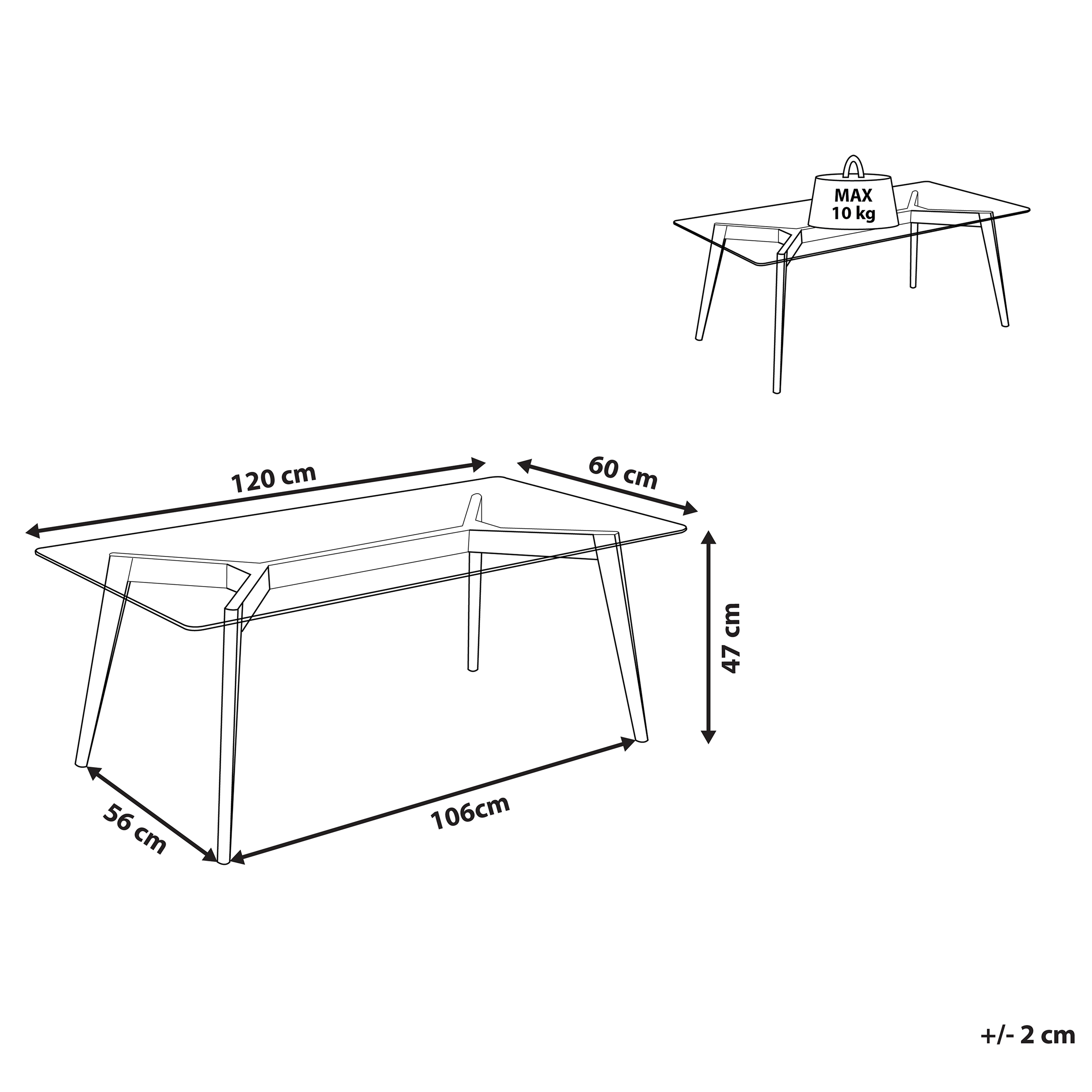 Sofabord HUDSON Glas Transparent