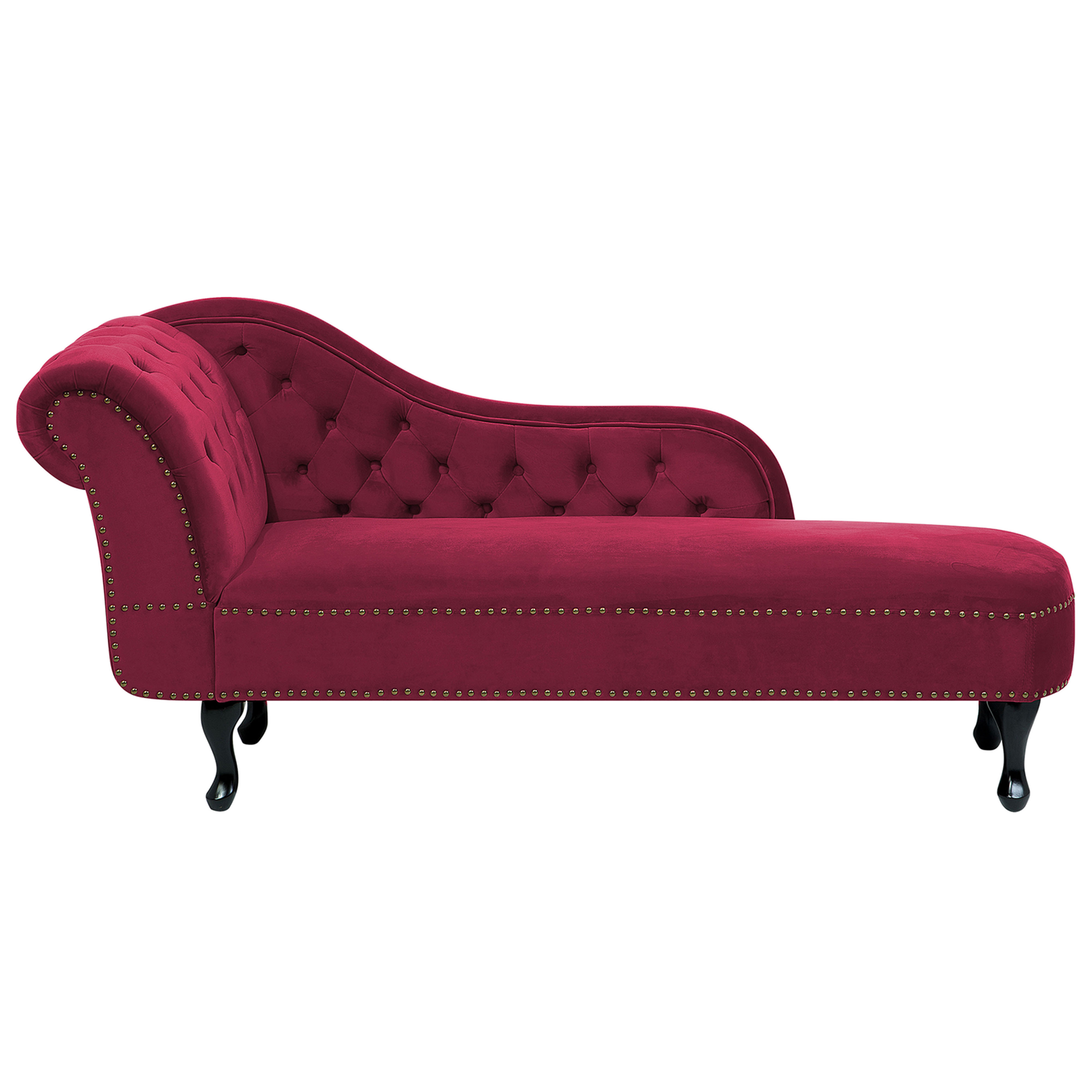 Venstrevendt chaiselong NIMES Velour Bordeaux